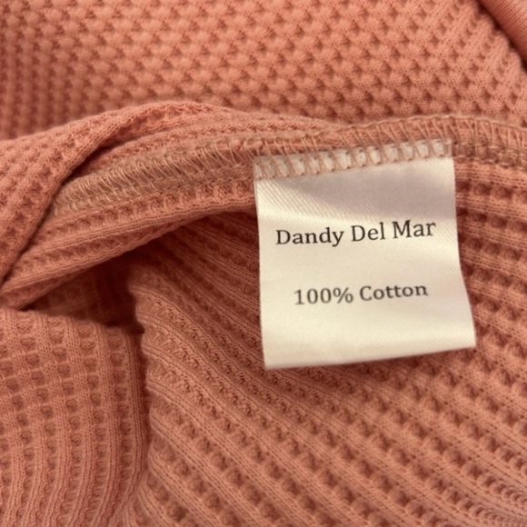 Dandy Del Mar Cannes Shirt Waffle Knit Pink Spanish Rose Short Sleeve XL - Picture 8 of 9